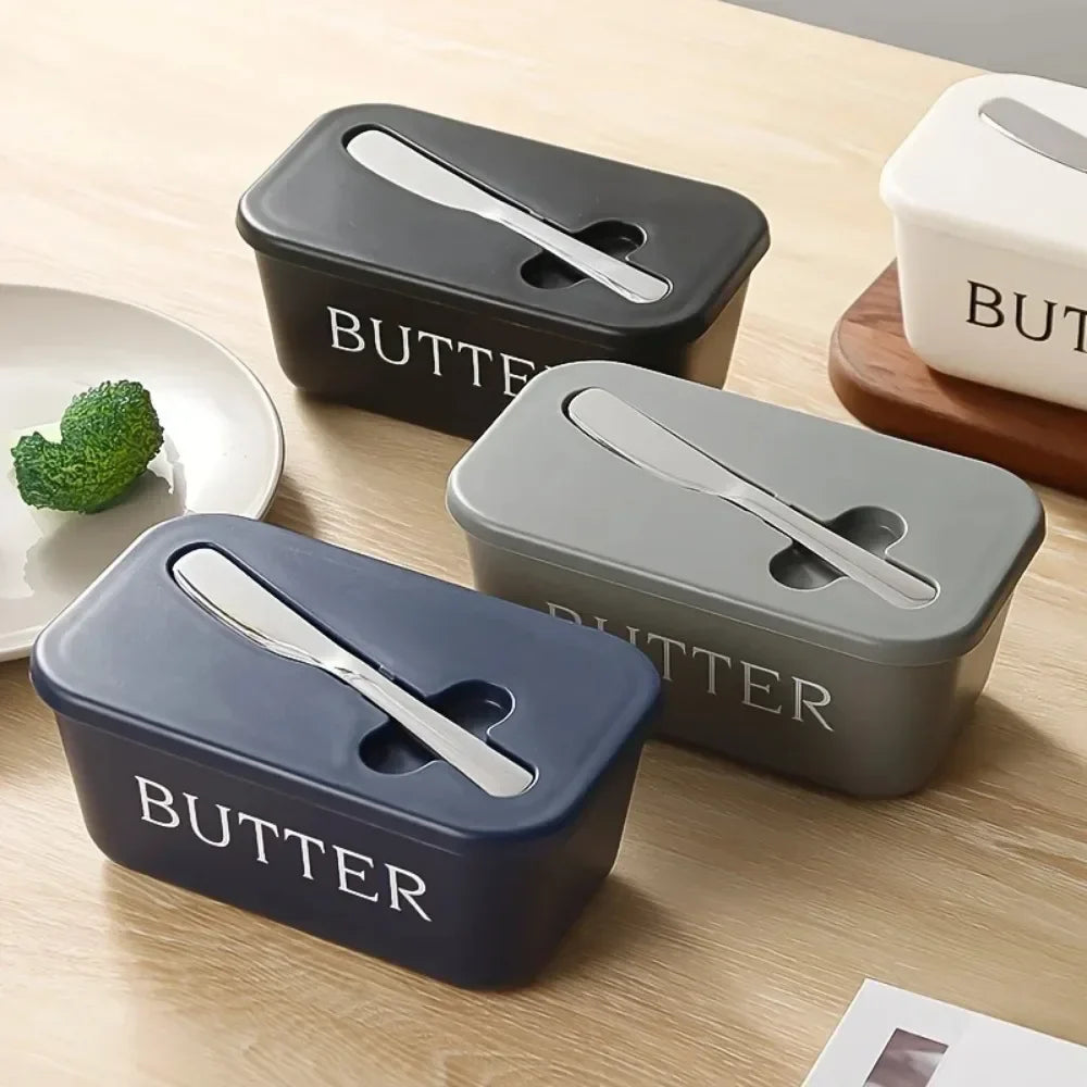 Airtight Butter Dish with Built-In Knife & Slicer – Butter and Cheese Storage Container