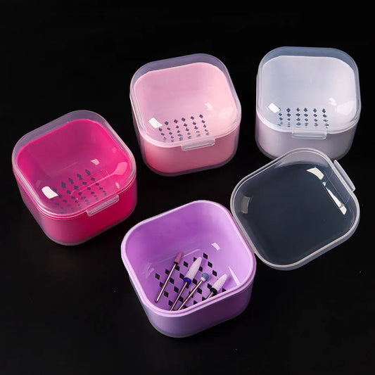 Portable Alcohol Disinfection Box - Nail Drill Bits & Grinding Head Sterilizer for Manicure Cleaning