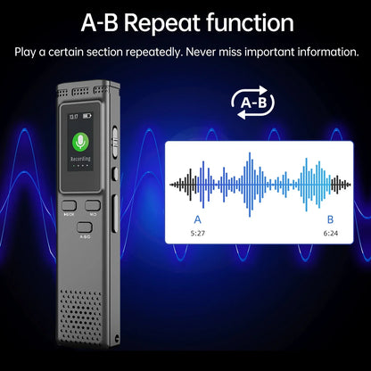 64GB/16GB/8GB Digital Voice Recorder – Voice Activated Audio Recording, Noise Reduction, MP3 Playback, 288hrs Storage