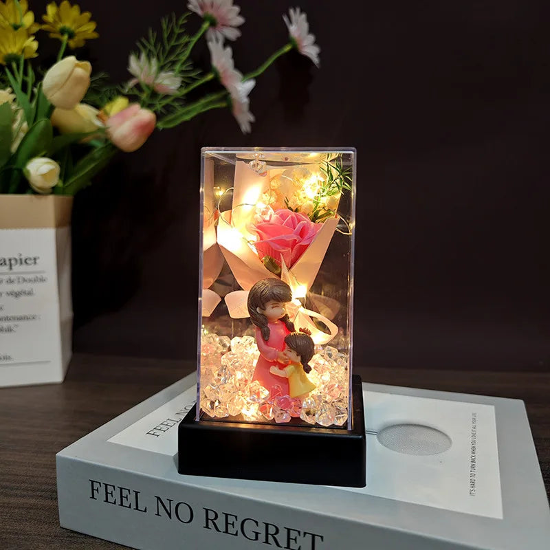 LED Eternal Rose Gift - 24K Gold Foil Flower with Glass Dome Light for Valentine’s Day, Wedding & Special Occasions