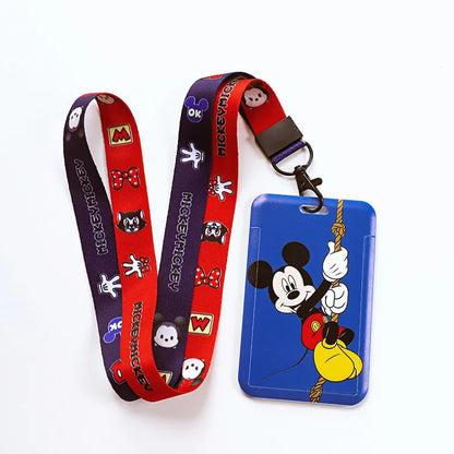 Disney Mickey ID Card Holder Lanyard – Girls Door Card Case, Hanging Rope Badge Holder, Neck Strap for Business Cards, Small Gift