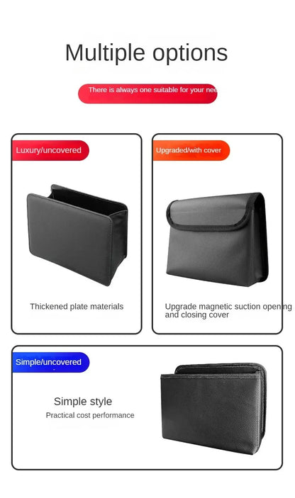 Car Trash Can & Storage Bag — Foldable Hanging Seat Back Organizer for Car Door & Interior Storage
