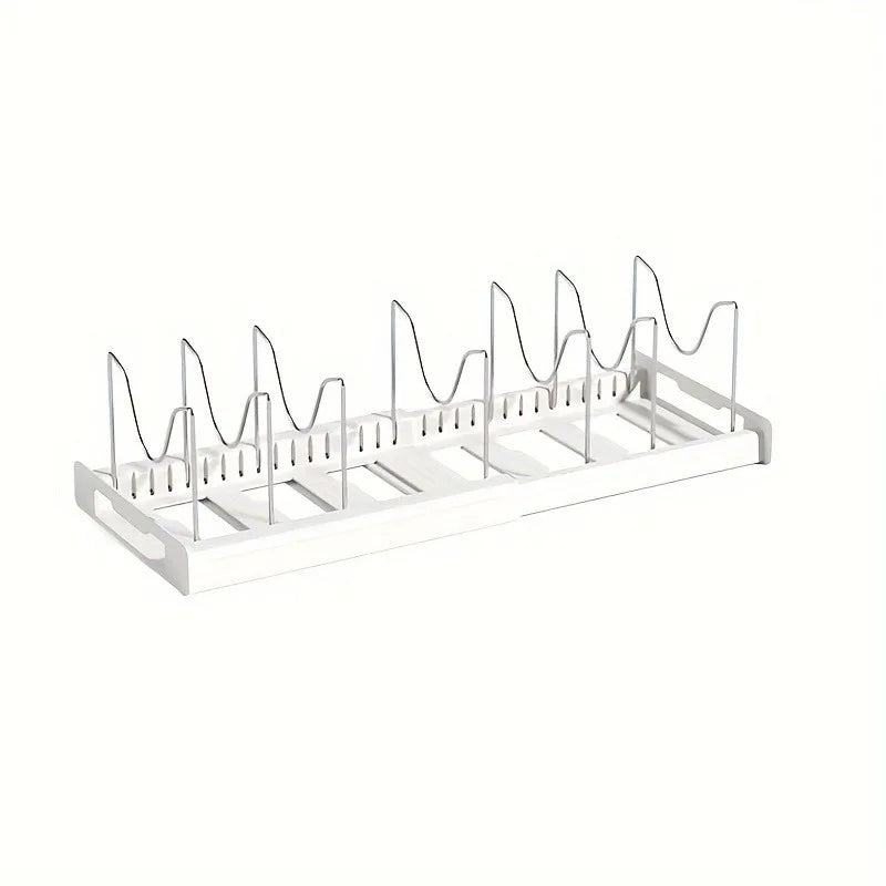 Expandable Kitchen Cabinet Pot Organizer Rack – Adjustable Divider for Pots, Pans & Multi-Purpose Storage
