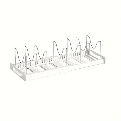 Expandable Kitchen Cabinet Pot Organizer Rack – Adjustable Divider for Pots, Pans & Multi-Purpose Storage