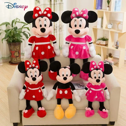 Disney Mickey & Minnie 35cm Plush Toy Cute Couple Red Pink Gift for Kids