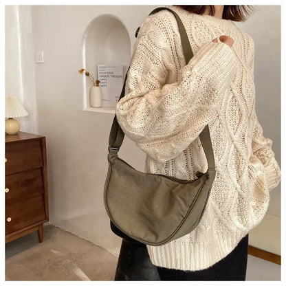 Casual Nylon Hobo Crossbody Bag for Women – Shoulder, Half Moon, Tote Travel Shopper & Purses