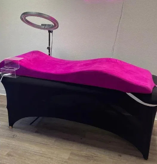 Beauty Salon Curved Extension Lash Bed Topper – Velvet Massage Table Mattress for Eyelash Extensions, Customizable