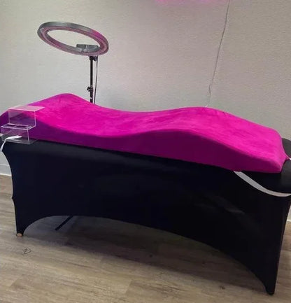 Beauty Salon Curved Extension Lash Bed Topper – Velvet Massage Table Mattress for Eyelash Extensions, Customizable