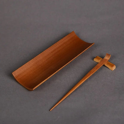 3/4/5Pcs Carbonized Bamboo Tea Set – Tea Clip, Teaspoon & Needle Pliers for Tea Ceremony