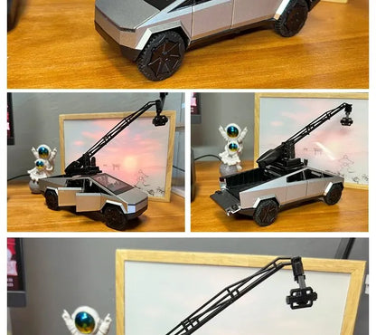 1:32 Cybertruck Diecast Toy Truck for Boys – Silver Pickup with Sound & Light, Metal Model Car for Kids Age 3+