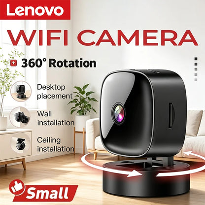 Lenovo 4K HD Rotating WiFi Mini Security Camera – Wireless Smart Home Surveillance with Night Vision
