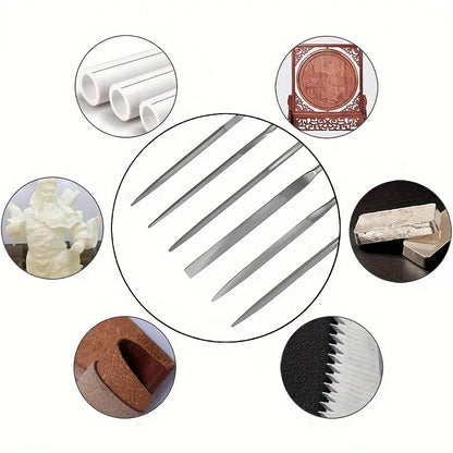 Premium High-Carbon Steel Needle File Set – Ergonomic Non-Slip Handles for Precision Filing Wood, Plastic & Model Craft Work
