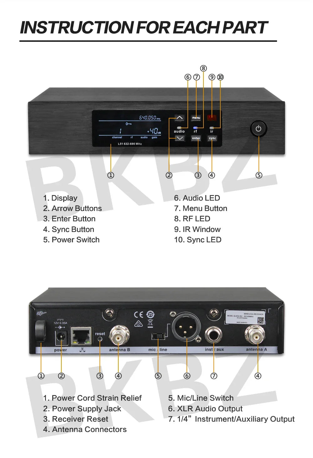 QLXD4 Beta58A Wireless Microphone — 500/600MHz UHF Professional Handheld Mic for Stage, Karaoke & Singing Performance