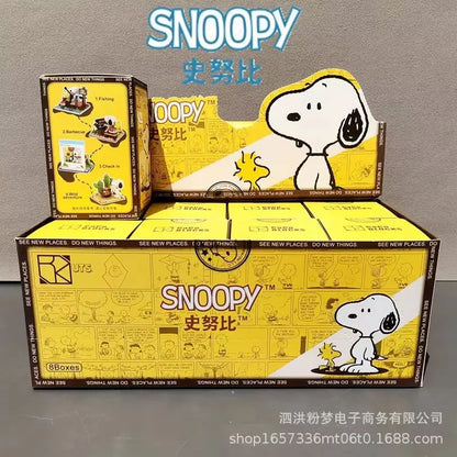 Genuine Snoopy Blind Box Toy — Cartoon Supermarket & Garden Furniture Building Blocks for Kids