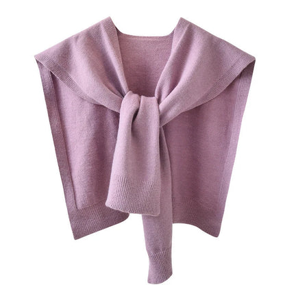 Lightweight Knitted Shawl for Women – Style Summer Cape with Fake Collar