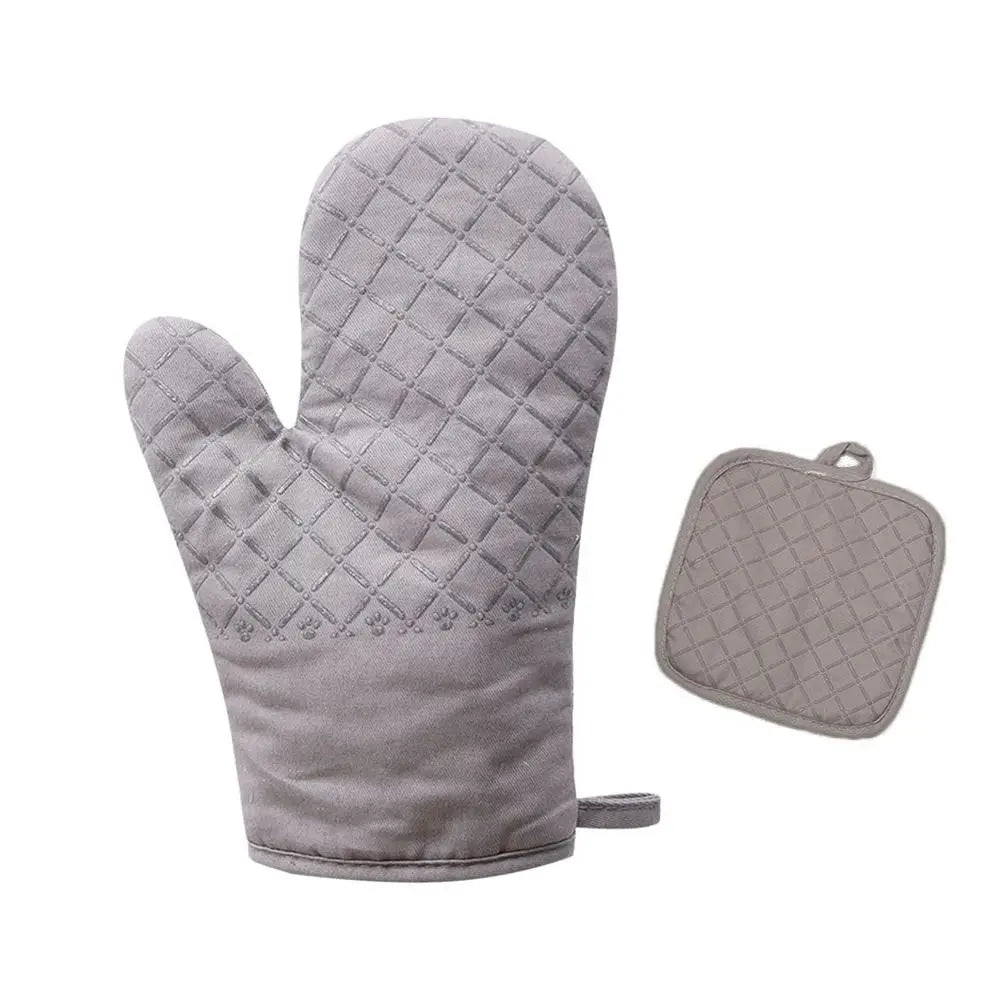 Microwave Cotton Baking Gloves – Anti-Scalding Heat-Resistant Oven Mitts, Non-Slip Insulation for Bakeware