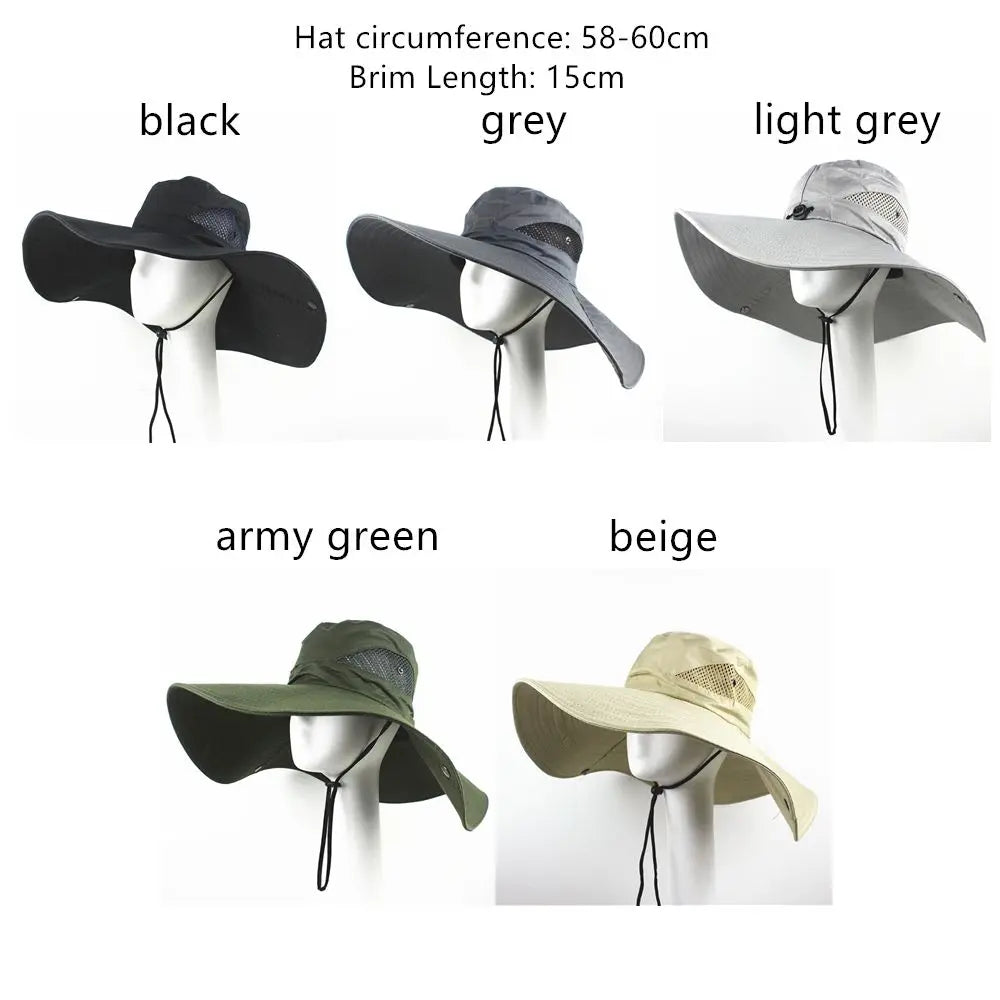 Wide Brim Boonie Bucket Hat – UV Sun Protection for Men and Women – Ideal for Summer Fishing