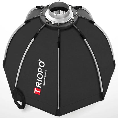 TRIOPO Foldable Octagon Softbox – 55cm, 65cm, 90cm, 120cm Bowens Mount for Sokani X100, COLBOR CL60, Godox & Aputure LED Video Lights
