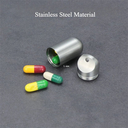 Portable Waterproof Metal Capsule Box – Mini Stainless Steel Pill Case Holder for Medicine, EDC Tool, and Seal Bottle