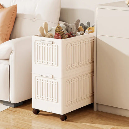 Large Capacity Foldable Toy Storage Bin - Wheeled Organizer for Living Room, Bedroom & Bathroom
