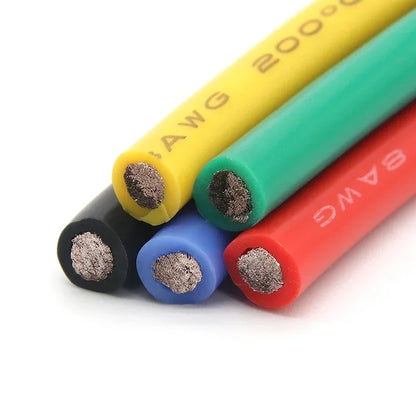 Soft Silicone Automotive Electrical Wire Cable (1–10m) – Heat-Resistant Car Battery Wiring in 2–26 AWG Sizes