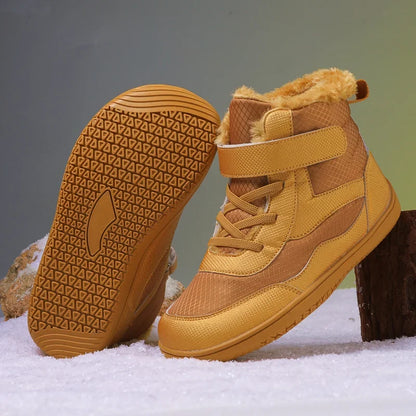 Kids Wide Toe Snow Boots - Warm Minimalist Barefoot Winter Shoes for Boys & Girls Toddlers