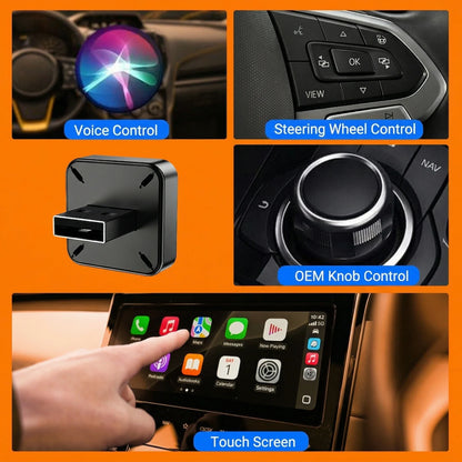 2026 Smart Wireless CarPlay & Android Auto Adapter – Plug & Play Bluetooth WiFi Dongle with OTA Updates for Toyota, Audi, VW & More