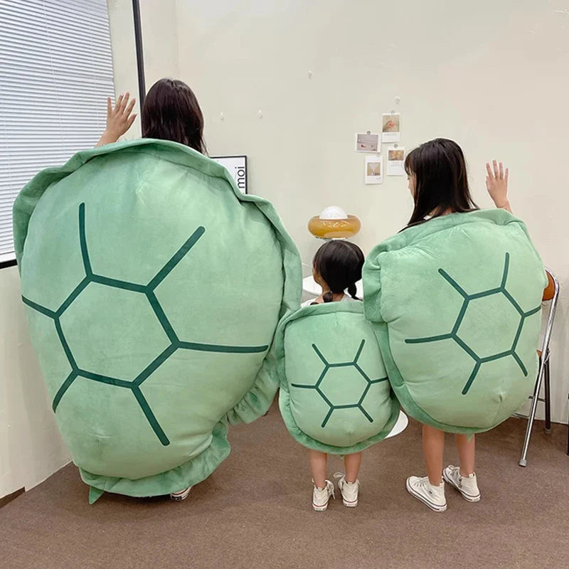 Wearable Turtle Shell Plush Pillow — Soft Stuffed Tortoise Costume Cushion, Funny Plush Toy & Dress-Up Accessory