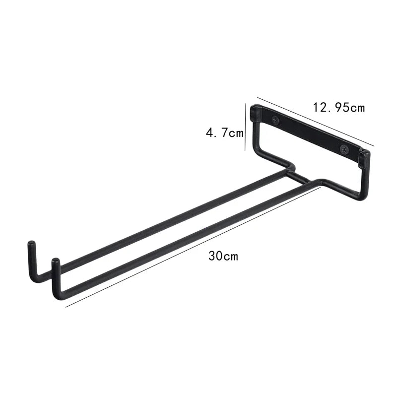 Wine Glass Holder Hanging Storage Rack - Wall-Mounted Wine Glass Hanger for Cabinet, Bar, and Home Decorative Storage Shelf Organizer