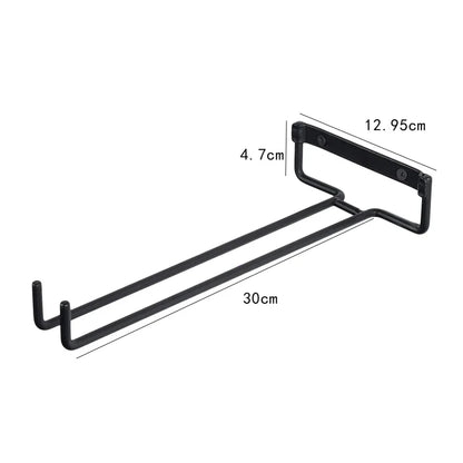 Wine Glass Holder Hanging Storage Rack - Wall-Mounted Wine Glass Hanger for Cabinet, Bar, and Home Decorative Storage Shelf Organizer
