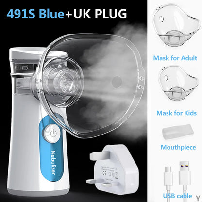 KIUZOU Silent Handheld Mesh Nebulizer – Portable Asthma Inhaler & Mini Humidifier for Kids & Adults