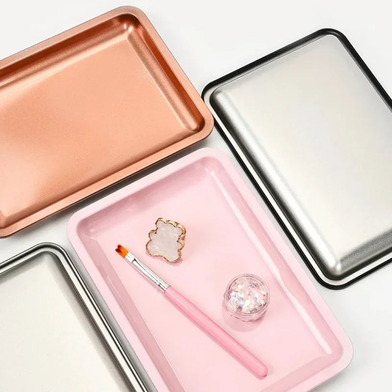 New Stainless Steel Cosmetic Storage Tray: Nail Art Equipment Plate for Doctor, Surgical, Dental Tools - False Nails Dish, Multi-Use
