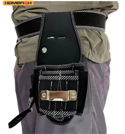 HOMEFISH Tool Bag - Waist-Hung Drill Holster with Multifunctional Pockets for Electrician & Repair Work
