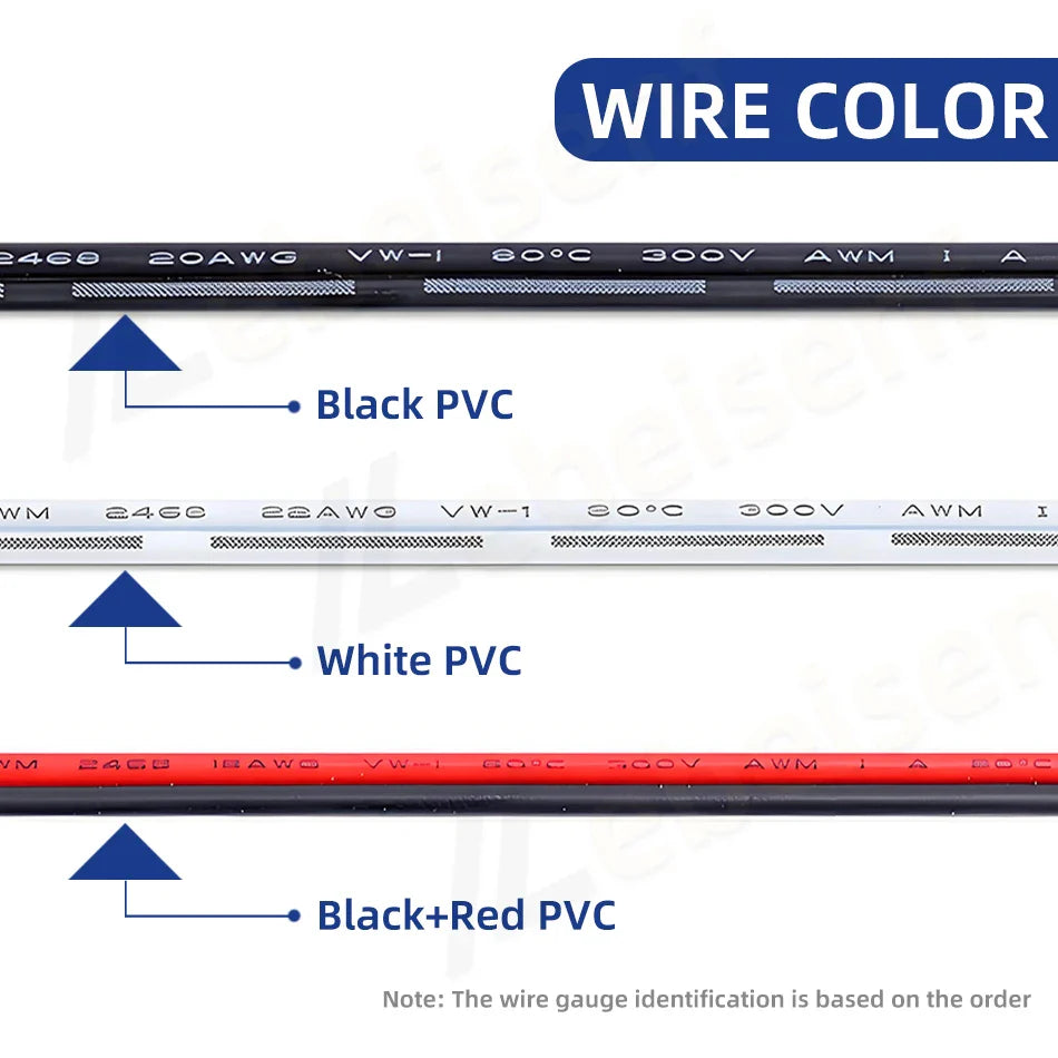 2Pin UL2468 Electrical Wire 2m/5m/10m/20m – Tinned Copper PVC Insulated Cable, 24/22/20AWG for LED Light Strip Extension