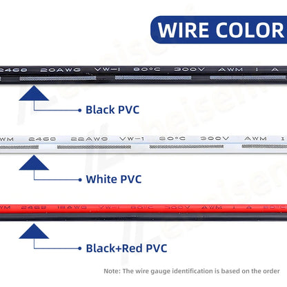 2Pin UL2468 Electrical Wire 2m/5m/10m/20m – Tinned Copper PVC Insulated Cable, 24/22/20AWG for LED Light Strip Extension