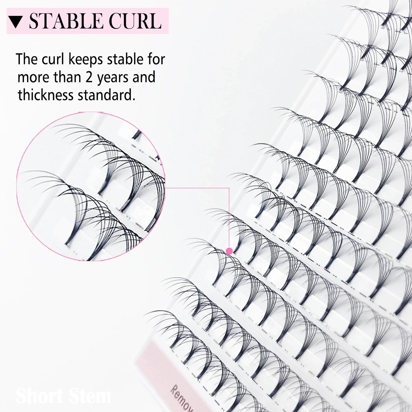 CoMango Premade Volume Fans Short Stem Russian Eyelash Extensions — 3D-10D Faux Mink Lashes Wholesale