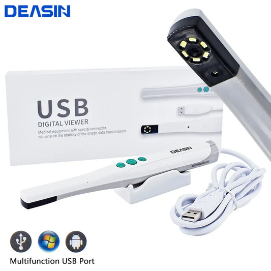 DEASIN USB HD Oral Camera – Digital Intraoral Viewer with 6 LED Lights for Dental Examination