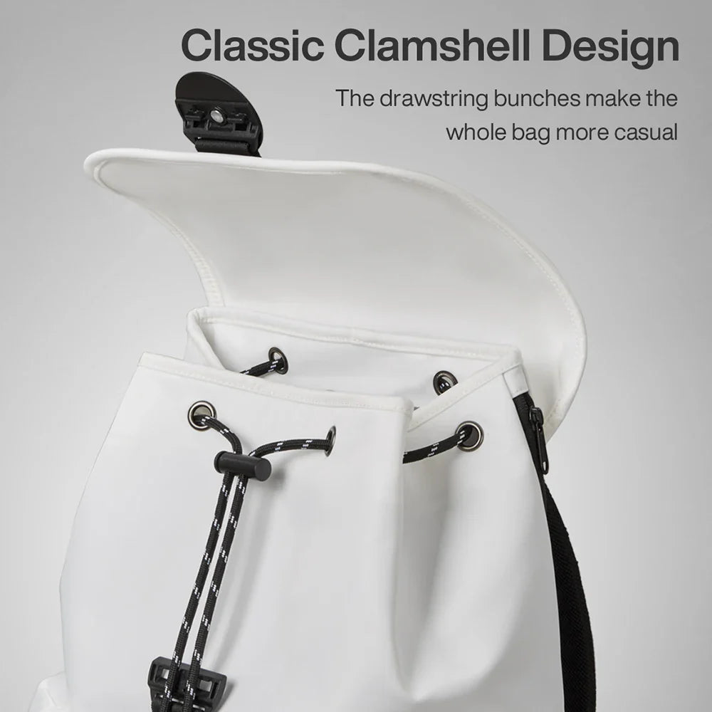 Mixi 16'' Waterproof Laptop Backpack - Lightweight Casual Travel Bag for College Students, Men and Women, 17 Inch White Rucksack