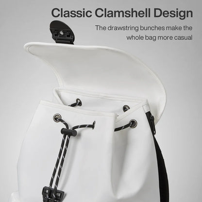 Mixi 16'' Waterproof Laptop Backpack - Lightweight Casual Travel Bag for College Students, Men and Women, 17 Inch White Rucksack