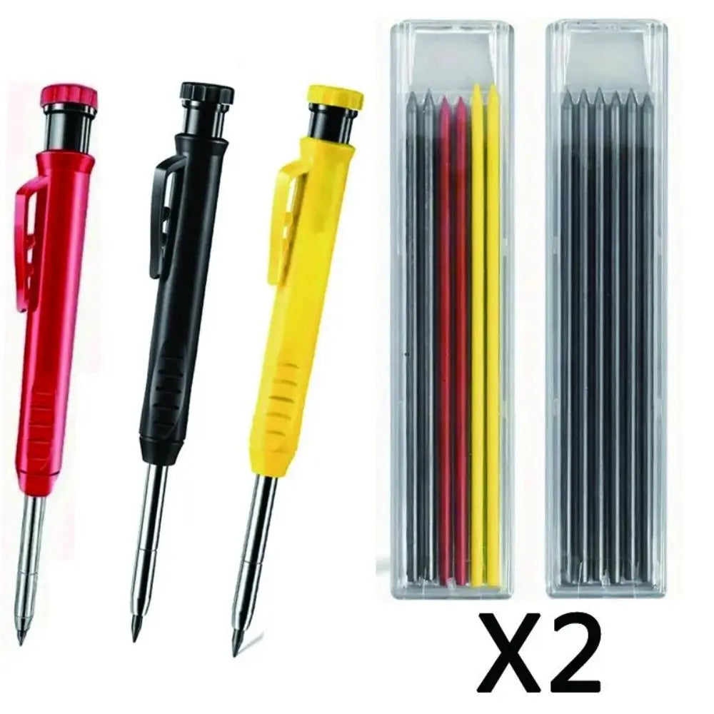 Carpenter Pencil Set for Woodworking - 5 Colors Mechanical Pencils with Refill for Carpentry Marking & Construction Jobs