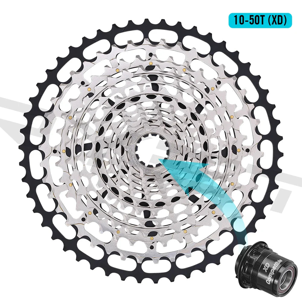 SPEDAO 12-Speed 10-50T Bicycle Cassette – 12V MTB Freewheel Sprocket for SX NX GX, XD & HG Compatible