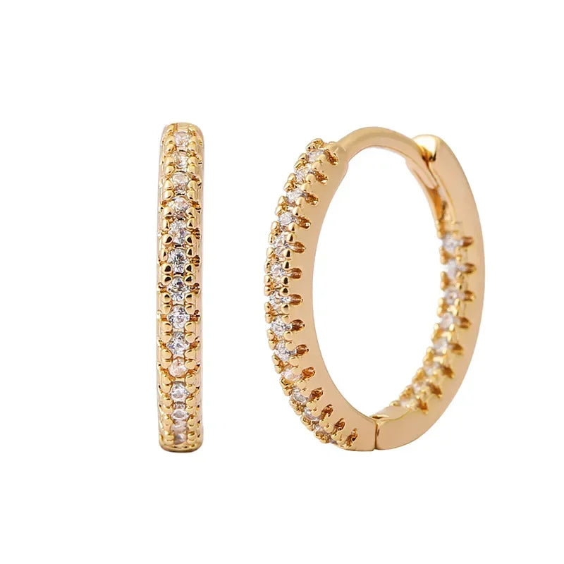 Colorful Zircon Round Earrings – Elegant Jewelry for Women, Stylish Daily & Party Wear Accessories