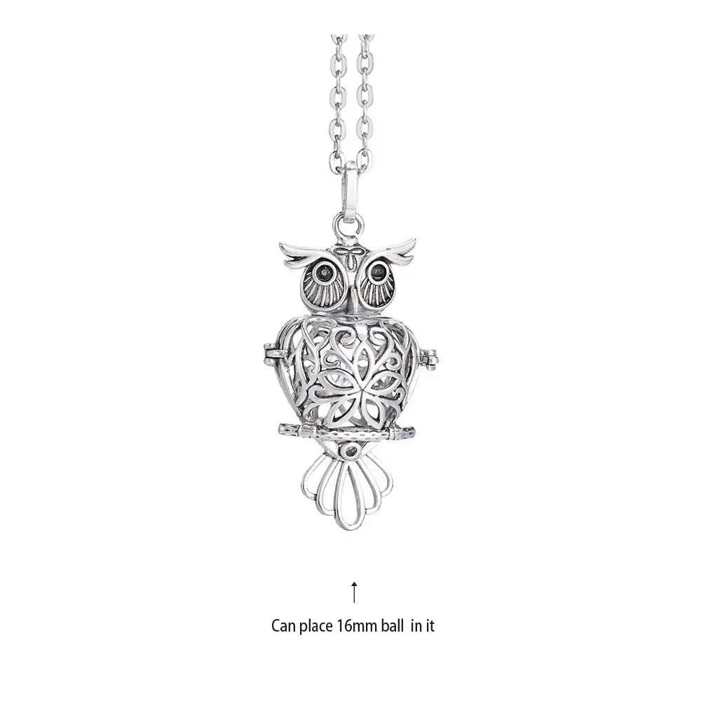 Vintage Mexico Angel Ball Chime Necklace – Antique Locket Aromatherapy Essential Oil Diffuser