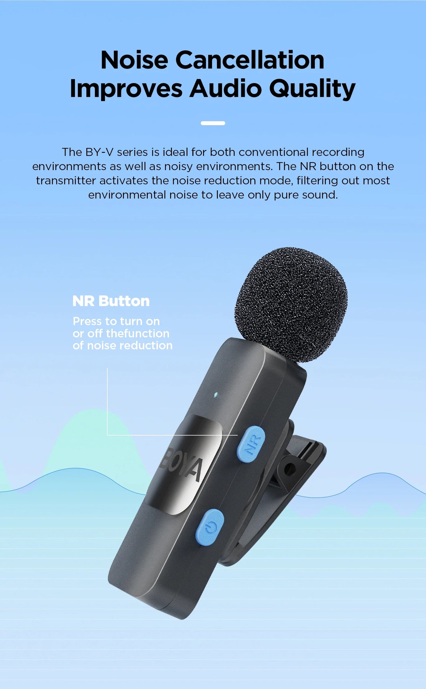 BOYA BY-V Wireless Lavalier Microphone – Professional Mini Mic for iPhone, iPad, Android, Live Broadcast, Gaming, Recording & Vlog
