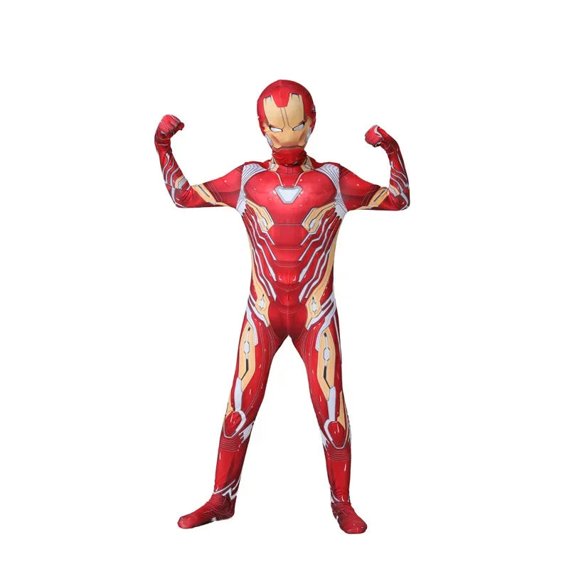 Kids Iron Man Costume - Superhero Bodysuit with Mask for Halloween & Cosplay