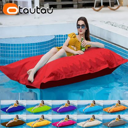 OTAUTAU Rectangular Floating Pool Bean Bag Cover – Waterproof Beach Pillow, Pouf Sofa Bed & Chaise Lounge DD034