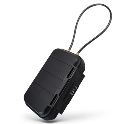 Portable Travel Safe Box – Large Capacity Security Lockbox with Code & Key, Waterproof, Removable Cable Handle