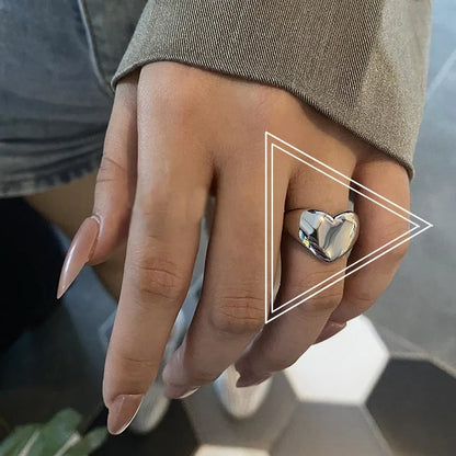 Gold & Silver Irregular Wave Ring — Handmade Geometric Adjustable Jewelry for Women