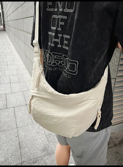 Trendy Women’s Soft Cloth Shoulder Bag | Solid Color Casual Crossbody & Hobo Bag for Students