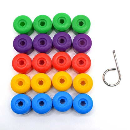 20pcs 17mm Wheel Lug Nut Bolt Cap Covers: Black Exterior Protection Accessories with Removal Tool - VW Beetle Audi Skoda
